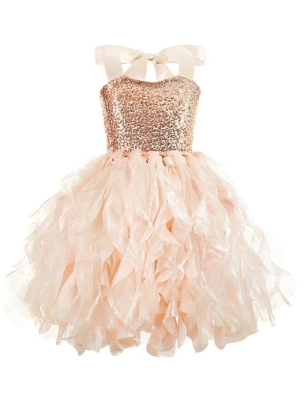 Girls Blush Pink Sequin Tulle Party Dress – Size 6 – NWT